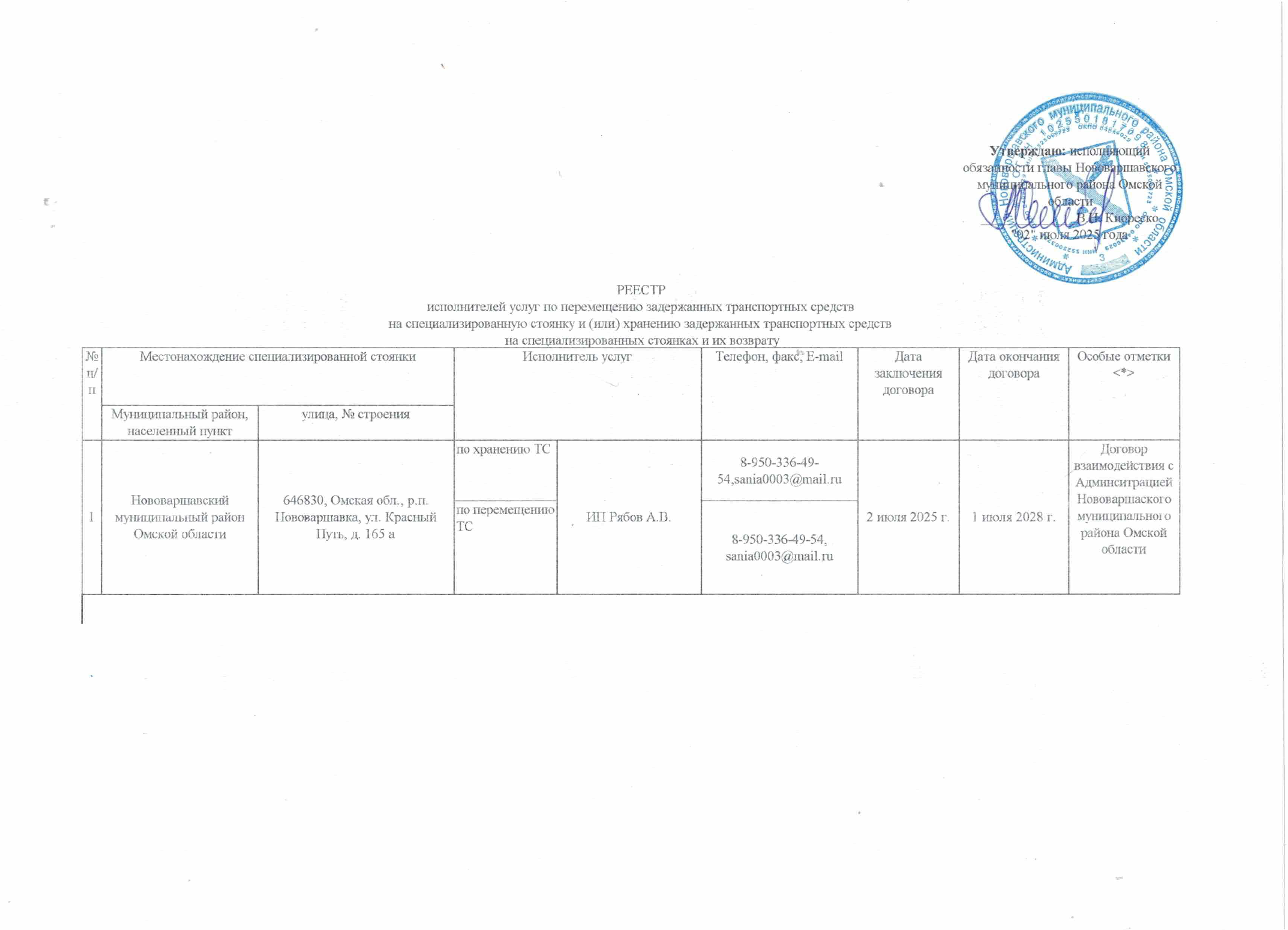 PEECTP исполнителей услуг по перемещению задержанных транспортных средств.